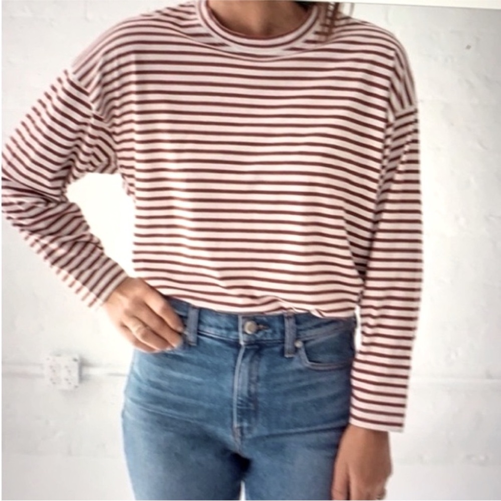 AYR The French Fry Long Sleeve Tee in Rust Brown